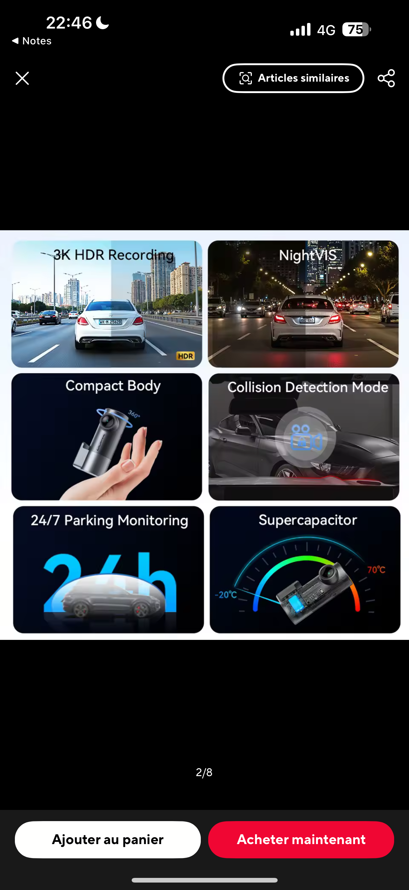 DashCam / Caméra Embarquée 3K HDR Wi-Fi – Vision Nocturne & Surveillance 24H